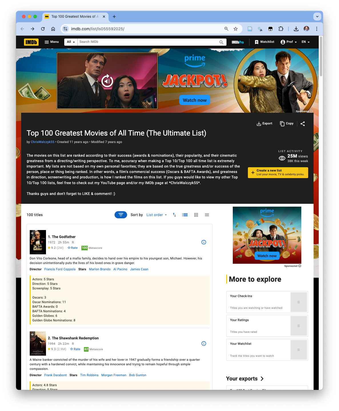 Snapshot view of the web page showing the intro paragraph and the first two entries.