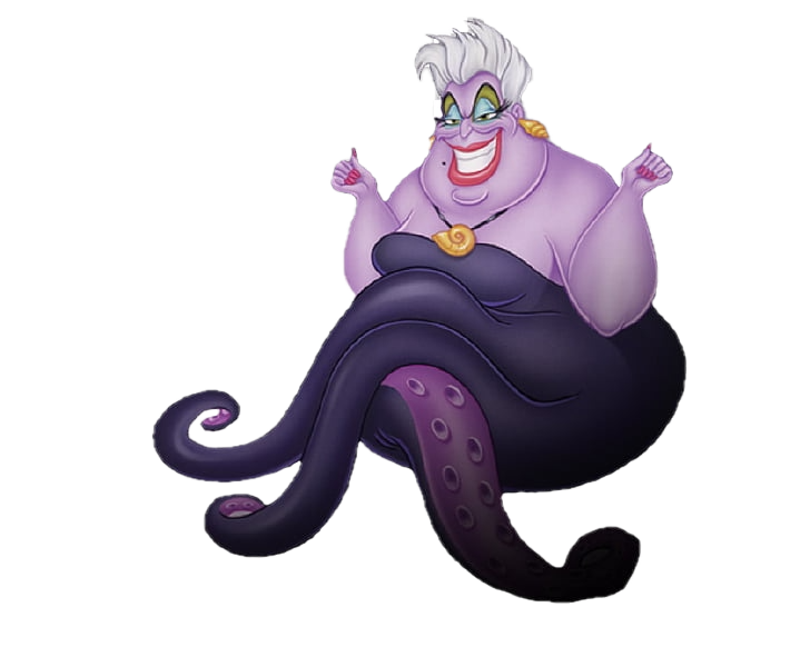 cartoon image of Ursala the Sea Witch from the Disney movie Little MermaidPicture of social reformer Jane Addams.