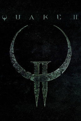 Box art for the 1997 video game Quake II. The cover features a metallic Quake logo and futuristic military imagery, representing one of the early games that showcased the benefits of hardware-accelerated 3D graphics.
